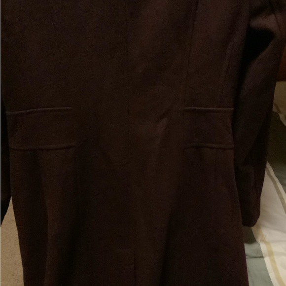 Anne Klein maroon single-breasted wool coat - Picture 6 of 14